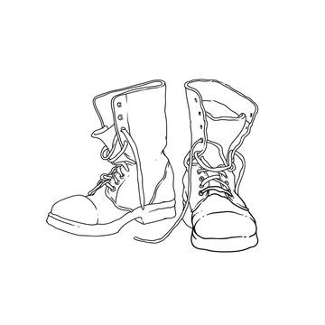 combat boots drawing.